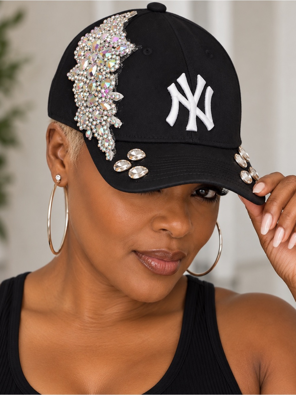 Upcycled NY YANKEE rhinestone baseball cap